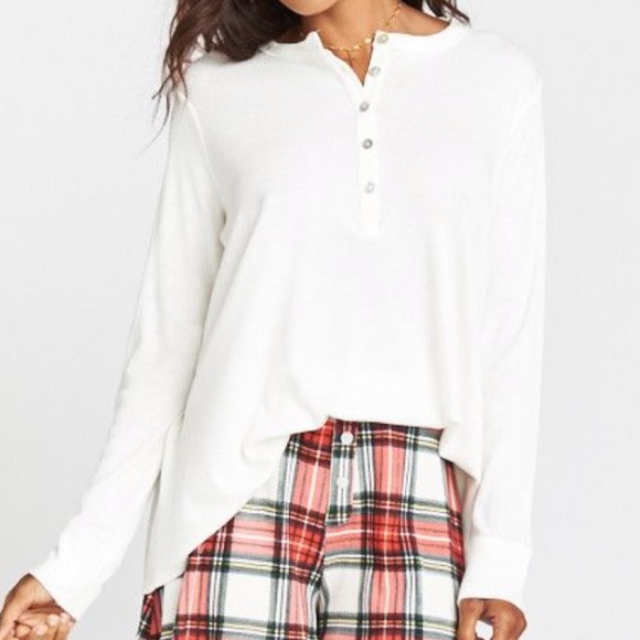 Show Me Your MuMu Tops - Show Me Your MuMu Hibernate Henley Thermal Long Sleeve Top Size Small